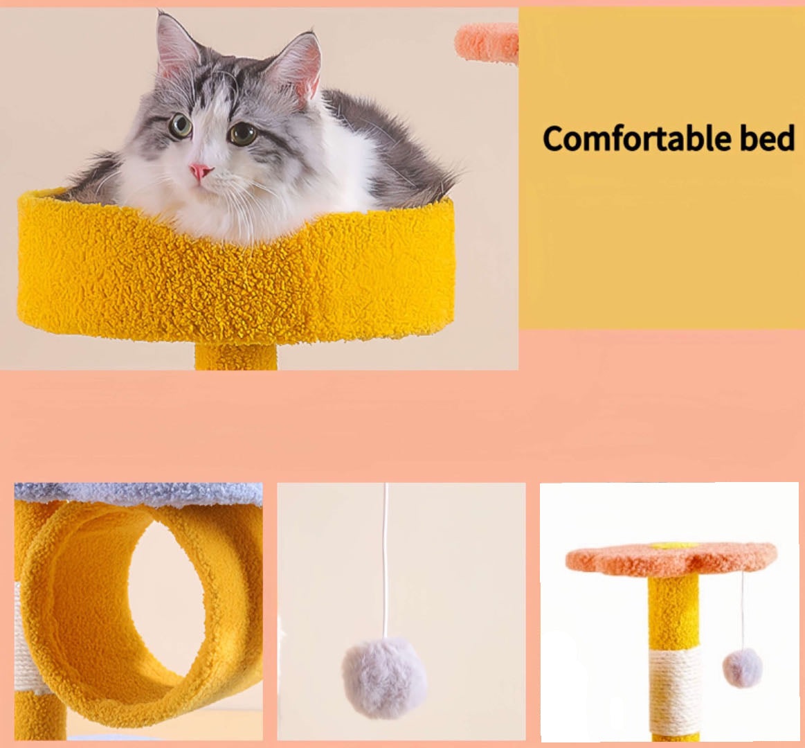 Colourful Cat Climbing Frame With Scratching Post petvibez