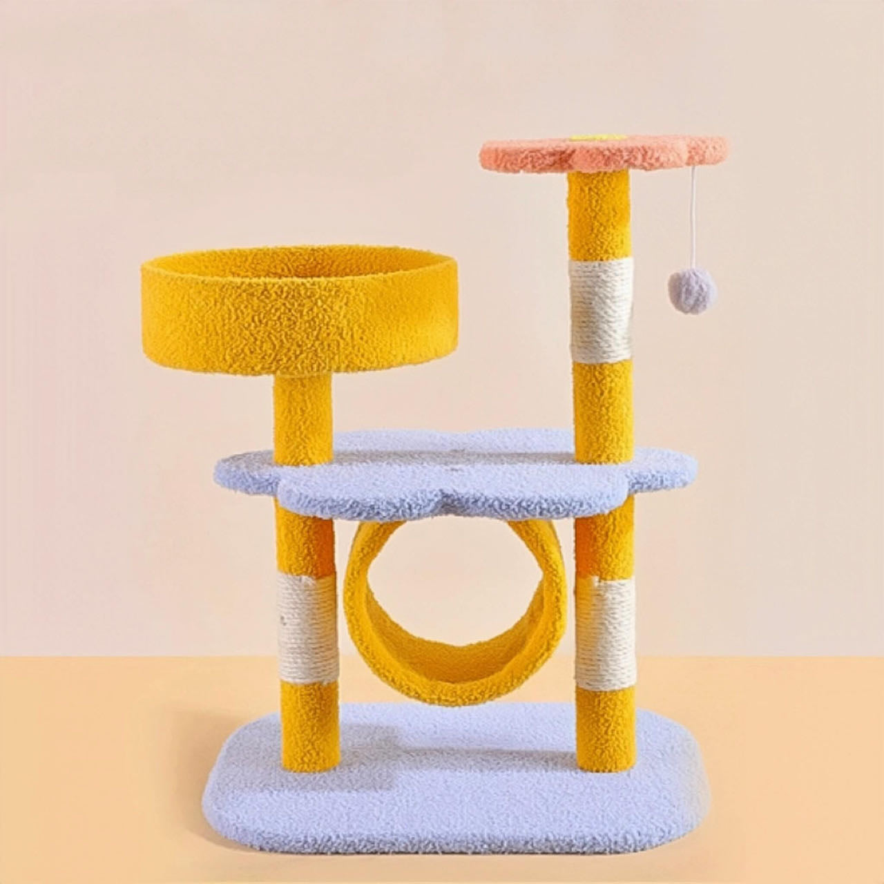 A Colourful Cat Climbing Frame With Scratching Post 